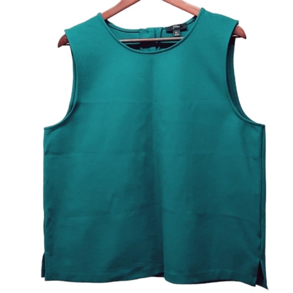 J. CREW Jeweled Button-Back Ponte Sleeveless Top Size XL